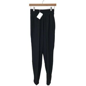 NWT Fabiana Filippi Black Slip On Pants 50% Virgin Wool 50% Viscose Size XS